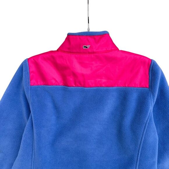 Vineyard Vine Blue Pink Pullover Fleece Sweater Jacket Women Sz X Small 1/4 Zip - Picture 6 of 7